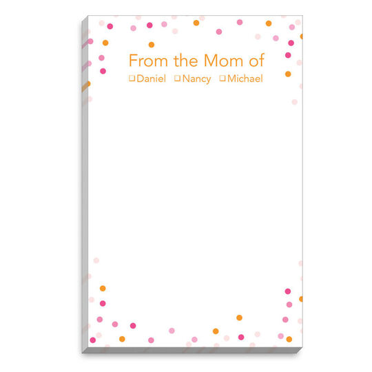 Orange Confetti Mommy Notepads
